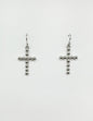 Silver Bubble Cross 1" Earring