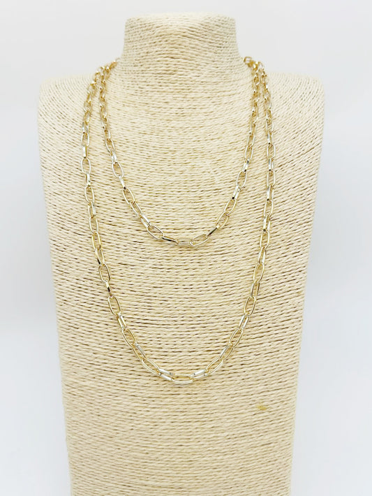 Gold Open Chain 48" Necklace, Great for wrapping for the layered look!