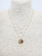 Two Layered Crystal and Hammered Coin 16"-18" Necklace