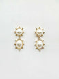 Pearl Gold Studded 2 Drop 1" Earring