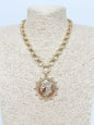 Gold Chain with Hammered Coin Charm 16"-18" Necklace
