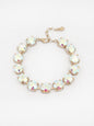 AB Square Stone with Gold Hinged 7.25" Bracelet