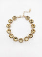 Champagne/Topaz Square Stone with Gold Hinged 7.25" Bracelet