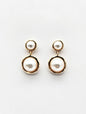 Pearl Circle Double Drop 1.25" Earring