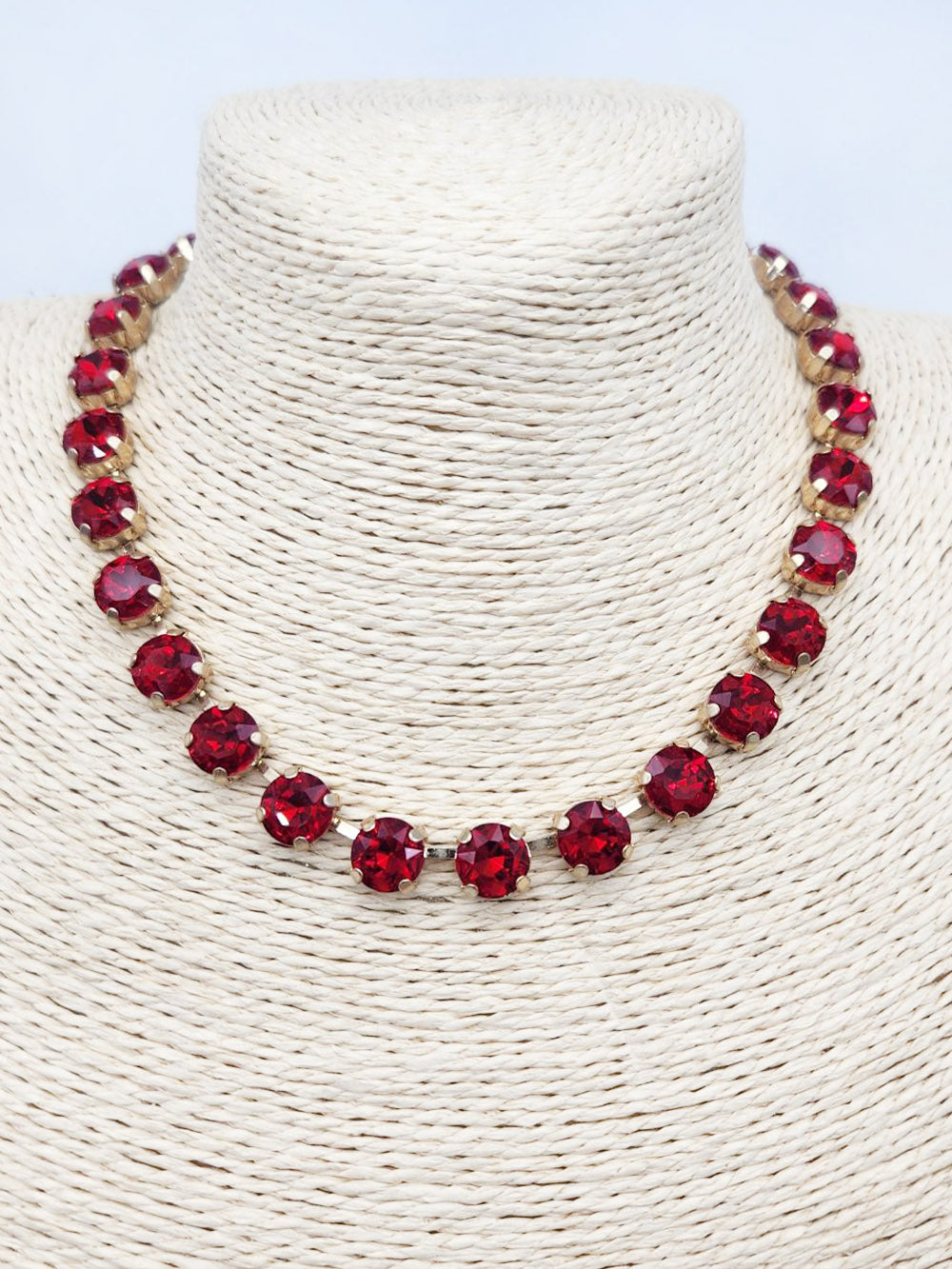 Red Stone Crystal 16"-18" Necklace