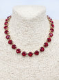 Red Stone Crystal 16"-18" Necklace