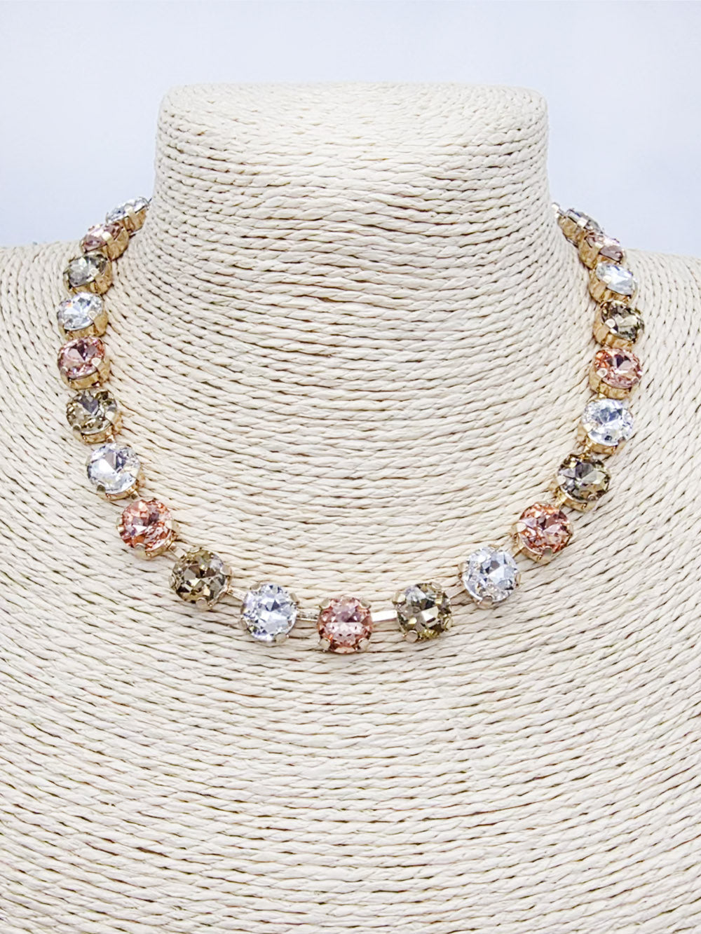 Brown/Topaz Multi Color Crystal 16"-18" Necklace