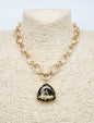 Gold Open Chain with Topaz Crystal Triangle Crystal 16"-18" Necklace