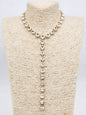 Clear Crystal Y Drop 20” Necklace