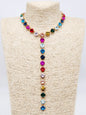 Multi Crystal Y Drop 20” Necklace