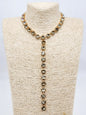 Topaz Brown Crystal Y Drop 20” Necklace