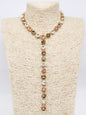 Topaz Brown Multi Crystal Y Drop 20” Necklace