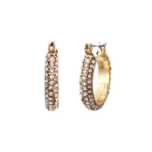 Gold 20MM Rhinestone Huggie Hoop Earring