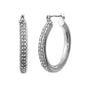 Silver 25MM Rhinestone Hoop Earring