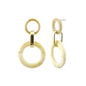 White Acrylic Circle and Gold 1.75" Stud Earring