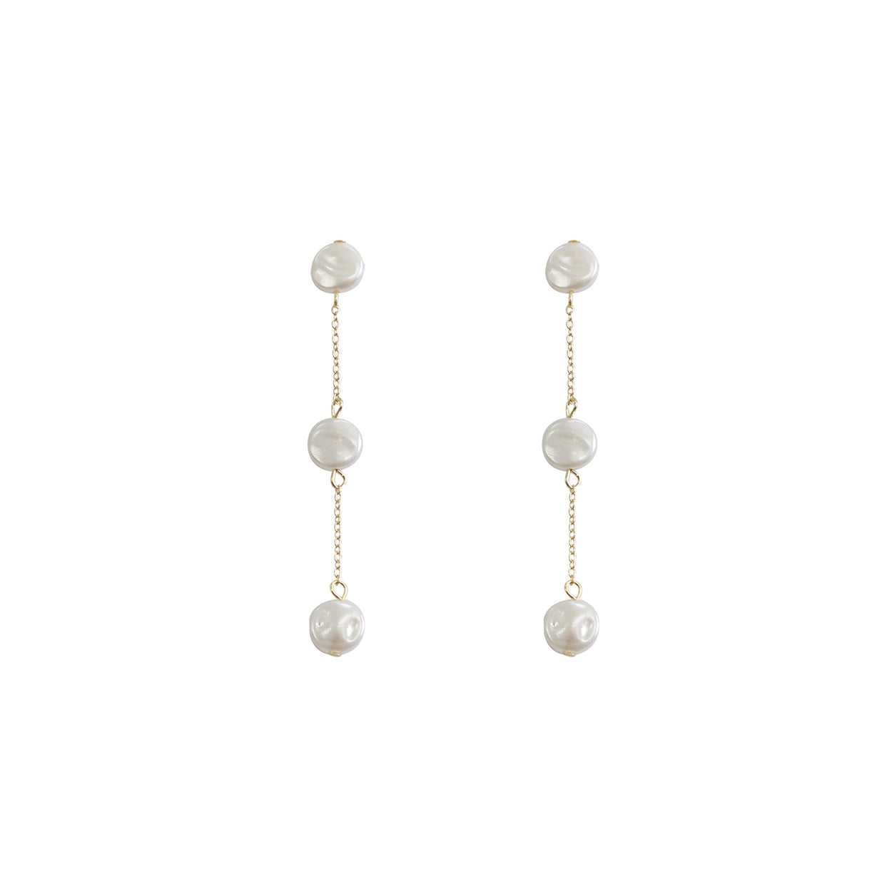 Freshwater Pearl 3 Drop  2" Earring