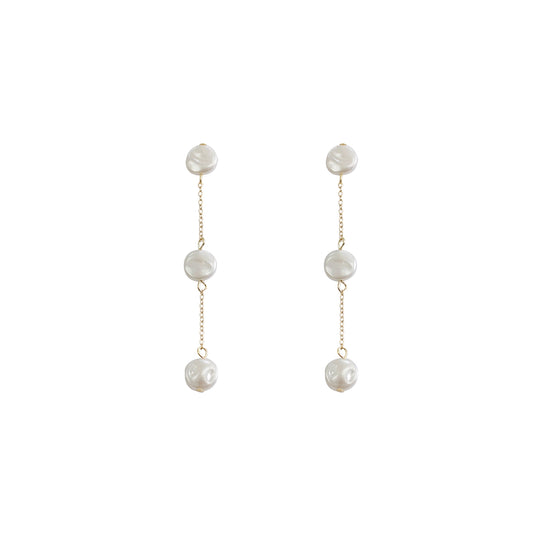 Freshwater Pearl 3 Drop  2" Earring