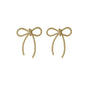 Gold Open Rope 1" Stud Bow Earring