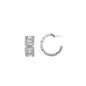 Silver Baguette Rhinestone .5" Hoop Earring