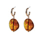 Brown Irregular Stone Hoop Earring