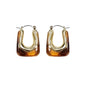 Brown Acrylic Triangle and Gold 1" Stud Earring