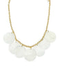Gold Chain with White Pearlized Shell Charms 16"-18" Necklace
