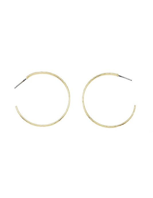Thin Gold 1.25" Hoop Earring