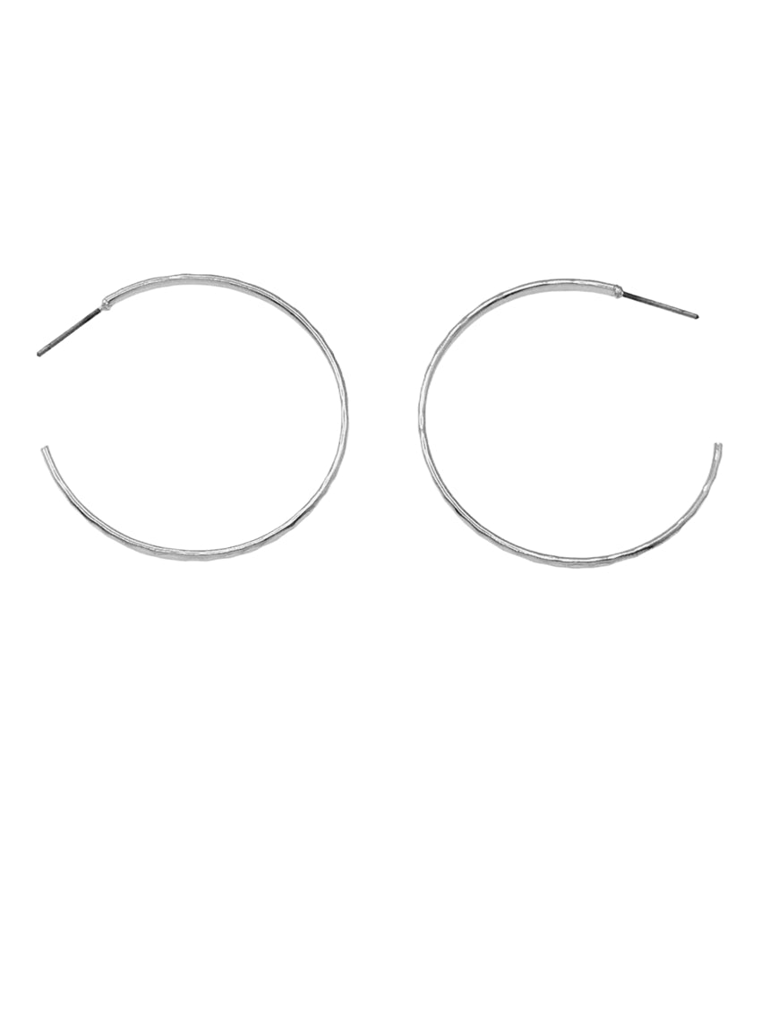 Thin Silver 1.25" Hoop Earring