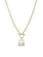 Gold Chain with Toggle and Circle Pearl 16"-18" Necklace