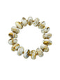 Natural/Tan Acrylic Oval Beaded Stretch Bracelet