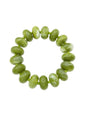 Olive Green Acrylic Oval Beaded Stretch Bracelet