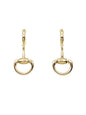 Gold Huggie Hoop with Horsebit 1" Drop Earring