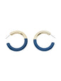 Gold Hoop with Navy Acrylic Gameday 2" Hoop Earring