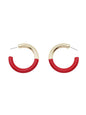 Gold Hoop with Red Acrylic Gameday 2" Hoop Earring