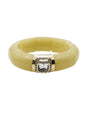 Natural Acrylic Stretch Bracelet with Gold and Crystal Accent