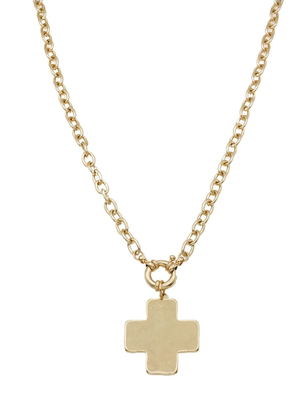 Gold Chain with Gold Cross Charm 16"-18" Necklace