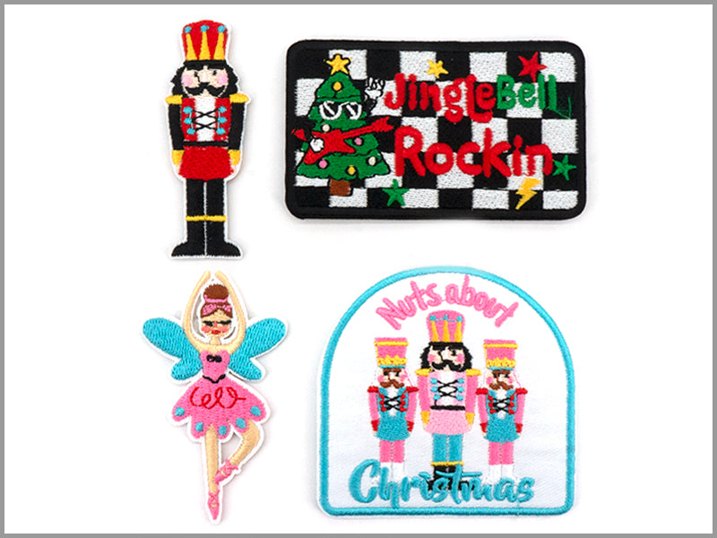 Christmas Nutcracker Set of 4 Iron on Hat Patches