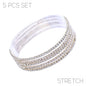 2MM Clear Stone 5 Strand Crystal Stretch Bracelet