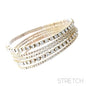 2MM and 4MM Clear Stone 5 Strand Crystal Stretch Bracelet
