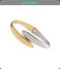 Gold and Silver Hinged Bangle Bracelet
