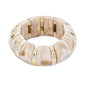 Beige Marble Nugget Stretch Bracelet