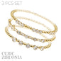 Gold and Dainty CZ Stackable Set of 3 Bracelets