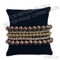 Brown 8MM Pearl Set of 5 Bracelets