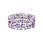Multi Row Thin Seed Bead Blue and White Seed Bead Gameday Stretch Bracelets