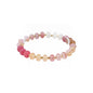Pink and Red Natural Stone Beaded Stretch Bracelet