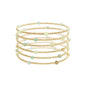 Set of 5 Amazonite Stone and Gold Stretch Bracelet