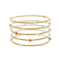 Set of 5 Light Multi Stone and Gold Stretch Bracelet