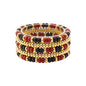 Maroon and Black Beaded with Gold Set of 4 Stretch Bracelets
