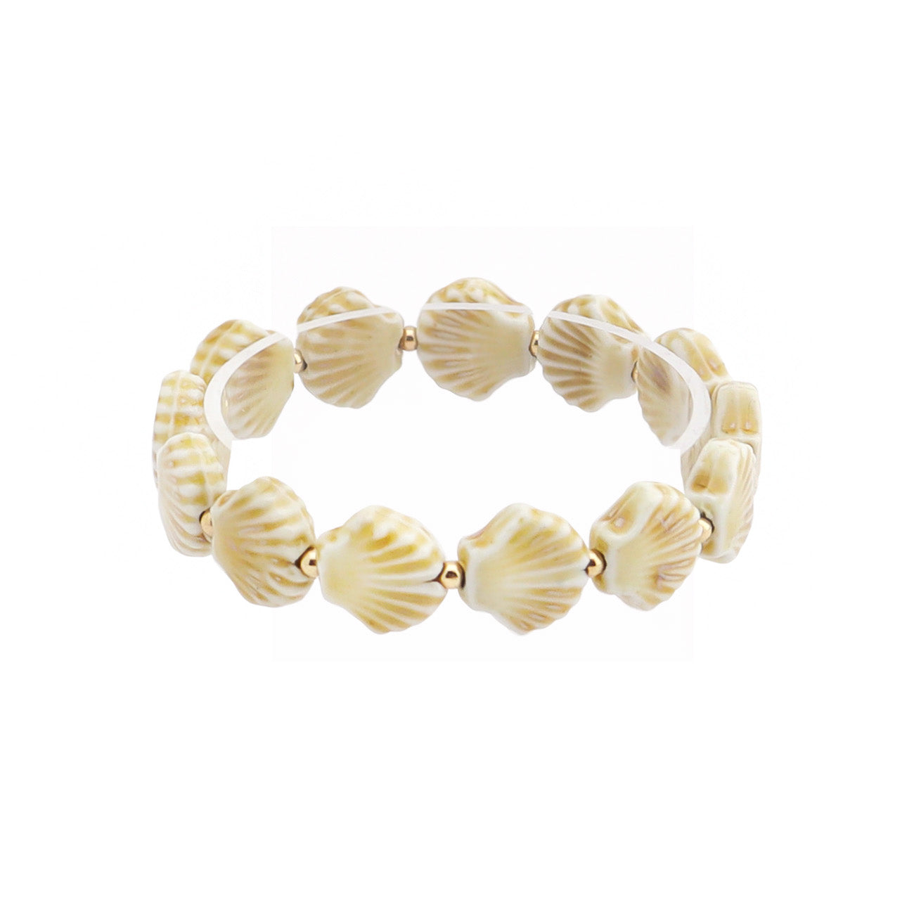 Natural Ceramic Shell Stretch Bracelet