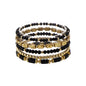Black and Gold Set of Stretch Bracelet Set